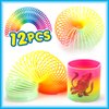 Rainbow Magic Spring, 12Pcs Colorful Plastic Springy Toys Fidget Toys Walking Toy Circle Shaped Coils Party Favors Gift Stocking Stuffers for Boy Girl Children Kids (Ocean Animal)