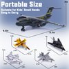 Crelloci 5 Pack Army Navy Airplane Toys Set with Light & Sounds, Military Fighter Jet Die Cast Plane Metal Aircraft Toy, Pull Back Aircraft Gift for Kids Toddlers Boys Girls Ages 3+