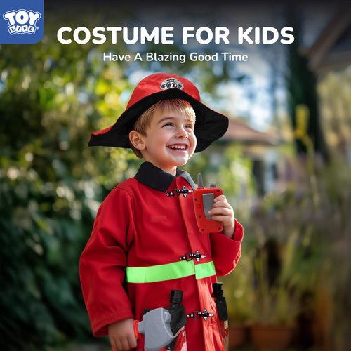 TOY Life Firefighter Costume for Kids, Fireman Costume for Boys, Fire Fighter Costume for Boys, Toddler Firefighter Costume 2t, Fireman Toys, Toddler Fireman Costume, Halloween Costumes for Boys