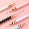 JASSINS Nail Art Liner Brushes, 5Pcs Gel Polish Painting Art Design Pen Set Striping Brushes for Thin Long Lines, Tiny Details, Fine Drawing, Delicate Coloring Sizes 7/9/11/15/25mm
