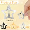 Wanmu Star Hair Clips, 1.6" Cute Star Snap Barrettes, Rave Star Headpiece Accessories, 2000s Y2K Silver/Gold/Black Metal Star Hair Barrettes for Girls Women