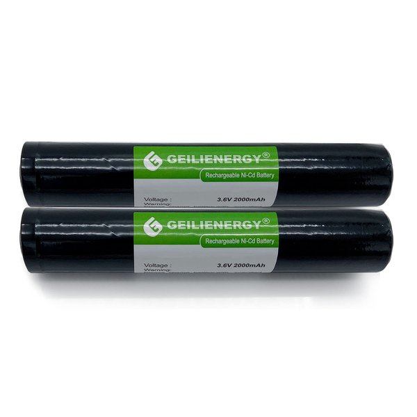 GEILIENERGY 3.6V Rechargeable Flashlight Battery for Streamlight Stinger 75175, 75375, 25170, LED HP, Stinger XT, Poly Stinger, Pelican M9 (2pack 3.6V 2000mAh)