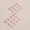 24 Pcs Nude Pink Press on Nails Short Square - YEFIUO Cute Fake Nails Press ons Glossy Nail Tips Full Cover False Nails with Ombre Designs Glue on Nails Kit Acrylic Set Festival Nail Art DIY for Women