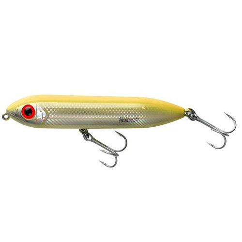 Heddon Super Spook Topwater Fishing Lure for Saltwater and Freshwater, Bone/Silver, Super Spook Jr (1/2 oz)