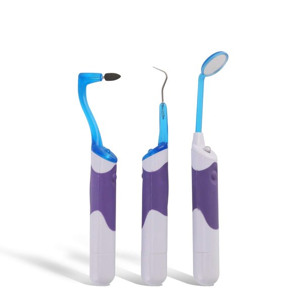 Tooth Stain Remover Tool Oral Care Cleaning Kit with LED Light for Dentist, Family Oral Cleaning, Dental Scraper Tooth Pick Hygiene Set with Mouth Mirror - Easy to Carry and Use