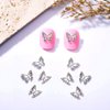3D Alloy Butterfly Nail Charms,Shiny Diamonds Metal Butterfly Nail Gems Nail Rhinestones Nail Art Charm,Nail Decoration Rhinestones for Nails DIY Manicure Jewelry Accessories Women Nail Supplies,10pcs