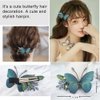 JKQBUX Edge Clip Retro embroidered butterfly hairpin Super fairy Hair Accessorie Hair Pins Duck Billed Hair Clips for Women Girls Party Wedding