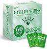 60PCS Tea Tree Oil Eyelid Wipes – Individually Wrapped Eye Lid Cleaning Wipes，Soothing For Sensitive Eyes, Stay Hydrated Lid Wipe