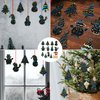 NQEUEPN 96pcs Christmas Scratch Papers, Christmas Tree Snowman Scratch Christmas Ornaments Creative DIY Hanging Craft Art Kits with Wooden Stick and Ribbon for Kids Xmas Tree Decor