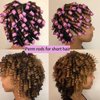 meigick Perm Rods Set for Natural Hair, 40Pcs Plastic Cold Wave Rods, Heatless Perming Rods Hair Curler for Women, DIY Hairdressing Tools, Purple, 0.75 Inch