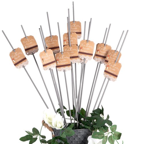 100pcs Rustic White Lace Wedding Sparkler Tags with Match Holder and Striker Send Off Exit Tags for Wedding, Kraft Paper