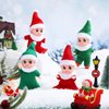 Cunno 12pcs Christmas Baby Elves Miniature Elf Doll Plush with Elf Clothes Xmas Elf Toy Accessories for Little Girls and Boys Christmas Advent Calendar Easter Decorations(Red, Green)