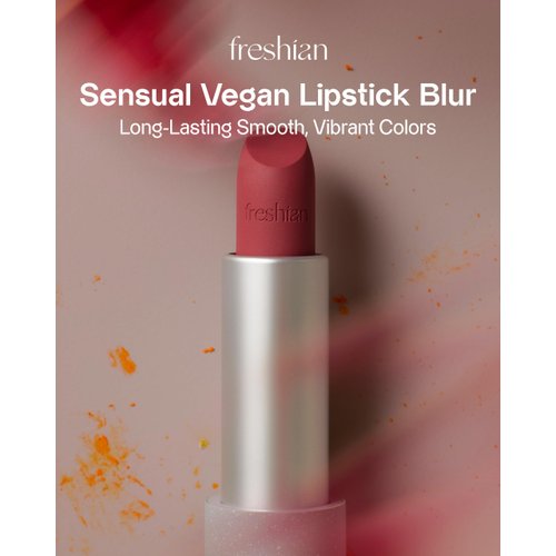 FRESHIAN Sensual Vegan Lipstick Blur (02 Dreamy, 0.12oz) - Long-Lasting Formula, Lightweight Matte Lipstick, Korean Makeup. Shea Cocoa Butter, Vegan.