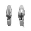Camillus 4pc camp kit multi tool spoon, multi tool fork, 5 oz flask, folding cup stainless steel flask
