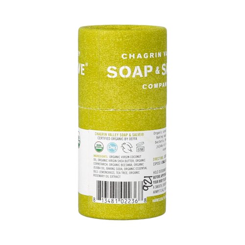 Organic Natural Deodorant Stick, Chagrin Valley Soap & Salve (Lemongrass & Tea Tree)