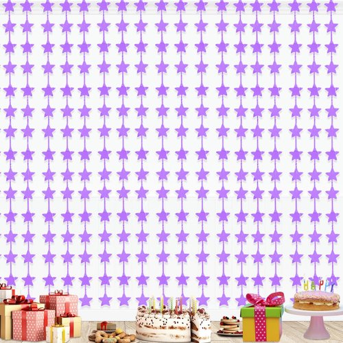 AIBIIN 2 Pack of 3.3x6.6ft Purple Stars Birthday Decorations Star Foil Fringe Curtains Glitter Purple Backdrop Bachelorette Party Decorations Bridal Shower Decor Twinkle Star Birthday Decorations