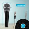 Pyle Professional Dynamic Vocal Microphone - Moving Coil Dynamic Cardioid Unidirectional Handheld Microphone with ON/OFF Switch Includes 15ft XLR Audio Cable to 1/4'' Audio Connection - PDMIC59,Black