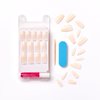 KISS Salon Acrylic French Manicure Set, ‘Leilani’, Medium Length, Nude Square Press-On Nails, Includes Pink Gel Nail Glue 0.07 Oz, Mini Nail File, Manicure Stick, and 28 Fake Nails, 31 Piece Set