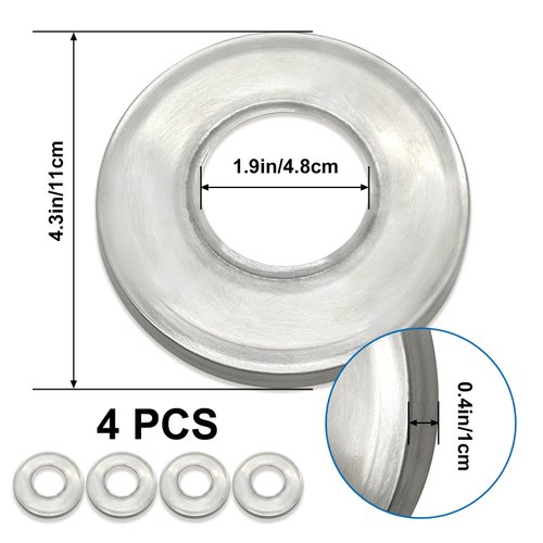 4-Pack Pool Ladder Escutcheons - Stainless Steel Escutcheon Plates for 1.9" Inground Pool Handrail Covers and Spa Ladder Tube Pool Ladder Ring Orifices