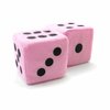 Pink Fuzzy Hanging Dice - Hanging Plush Car Dice for Bunco Party Supplies or Casino Events - Fluffy 3" Square Pink Dice on a Rope