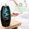 Inscents Waterfall AS-SEEN-ON-TV Ceramic Incense Holder Cone Burner with Backflow Design Ornament Home Decor Aromatherapy for Spa Office Bedroom Yoga +100pcs Essential Oil Dipped Scented Incense Cones