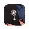 Rumtock Something Blue Crystal Dangle Drop Small Black Brooch Pin for Unisex Women Men Dress Suit Jewelry