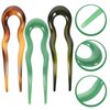 LALAFINA Hair Fork 3pcs French U Shaped Hairpin with Two Prongs Hair Clips Chignon Pin U Sticks for Women Girls Accessories Style 1 Hair Pin