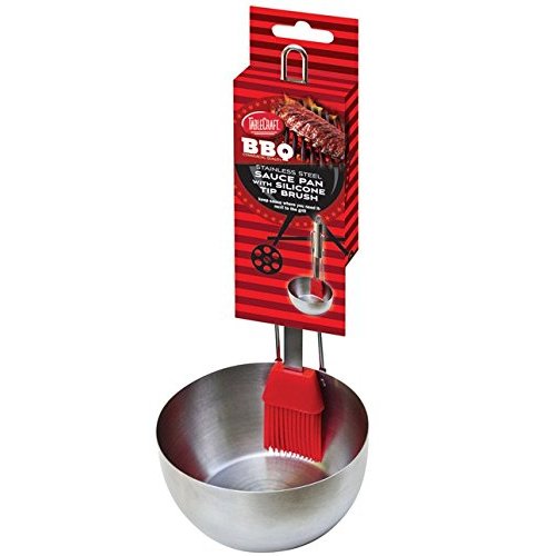 TableCraft Products BBQPBR BBQ Brush with Stainless Steel Sauce Pan