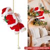RUIXIA Christmas Electric Singing Santa Claus Dolls Climbing Rope Ladder Musical Plush Toys Twerking Tree Hanging Ornaments Dancing Figure Xmas Birthday Gifts Home Decorations
