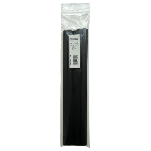 Polyvance Polypropylene + 15% Glass Fiber (PP + GF15) plastic welding rods, 30 feet, Black