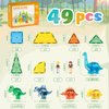 BENOKER Dinosaur Magnetic Tiles,Animals Magnet Building Blocks Toys Dino World,3D STEM Educational Magnet Tiles for Boys Girls Kids Age 3 4 5 6 7 8