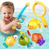 Baby Bath Toys for Kids Ages 1-3, Magnetic Fishing Games with Floating Bathtub Wind-Up Toys & Fishing Net, Fishing Rod Water Pool Toys for Toddlers 1-3