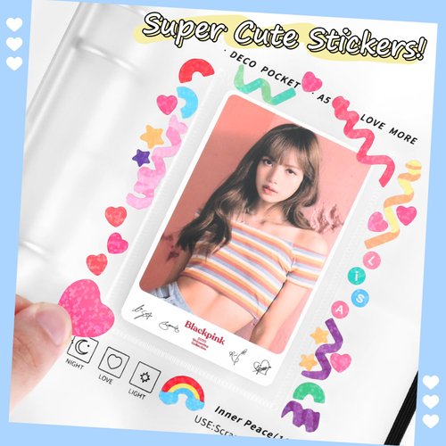 RIO Direct A5 KPOP Photocard Binder 200 Pockets - KPOP Photocard Holder Book 25 Sleeves - Clear 6 Ring KPOP Photo Card Binder - Photo Album for Mini Camera Polaroid Photo - Pocket Size 2.6×4.0’’