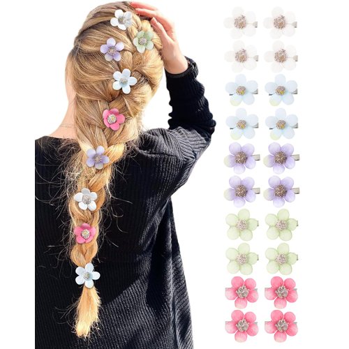 HAIMEIKANG Small Floral Petal Hair Pins - Mini Hair Clips for Thick/Thin Hair, Wedding Accessorie...