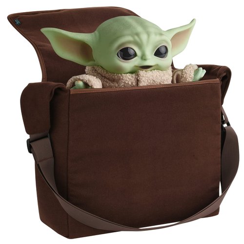 Beautyflier Cosplay Carrying Satchel Bag Compatible with Din Grogu Plush Toy Stuffed Animal Puppet Stuffed Character Vintage Cartoon Props Shoulder Crossbody Bag for Movie Fans (Toy Not Included)