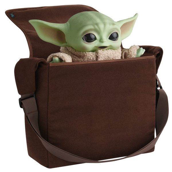 Beautyflier Cosplay Carrying Satchel Bag Compatible with Din Grogu Plush Toy Stuffed Animal Puppet Stuffed Character Vintage Cartoon Props Shoulder Crossbody Bag for Movie Fans (Toy Not Included)
