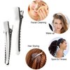 Hicarer 150 Pieces Heat Shield Guards, 6 Pieces Hair Clips, Single Hole, Clear Fusion Glue Protector for Hair Extension Using