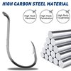 Octopus Hooks Baitholder Fishing Hooks J Hooks Octopus Circle Hooks Barbed Beak Fish Hooks Offset Hooks High Carbon Steel Extra Sharp for Saltwater Freshwater Fishing