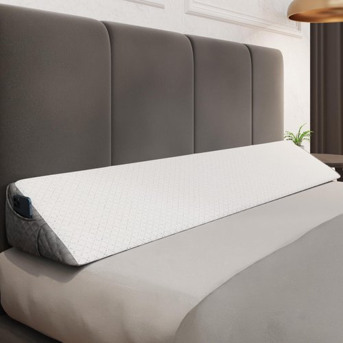 Kӧlbs Bed Wedge Gap Filler | Modern Stylish Wedge Pillow Headboard Pillow | Bed Gap Filler Headboard Wedge Pillow | Chic Jacquard Velvet Pillow Wedge for Headboard Gap Mattress Gap Filler Twin Size
