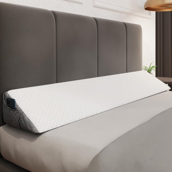 Kӧlbs Bed Wedge Gap Filler | Modern Stylish Wedge Pillow Headboard Pillow | Bed Gap Filler Headboard Wedge Pillow | Chic Jacquard Velvet Pillow Wedge for Headboard Gap Mattress Gap Filler Twin Size