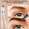 Atnadov Eyebrow Pen Waterproof Eyebrow Pencil Natural Simulation Eyebrow Pencil for women's professional makeup with 4 Fork Tip for Natural-Looking Hair-Like Defined Brows, Last All-Day (Dark Brown)
