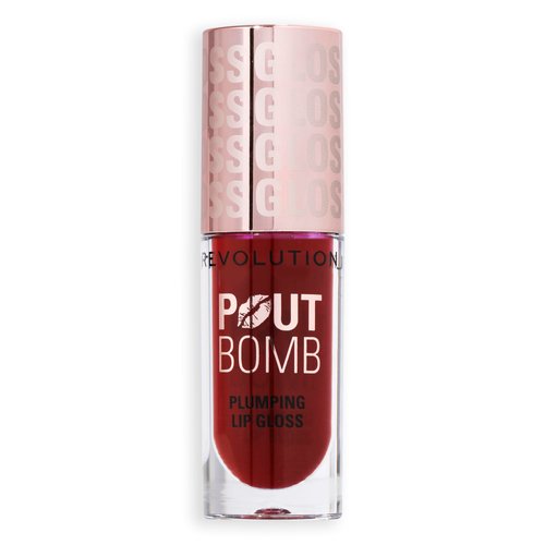 Revolution Beauty, Pout Bomb Plumping Lip Gloss, High-Shine for Glossy, Fuller & Plump Lips with Hyaluronic Acid & Peptides, Vegan & Cruelty-Free, Light Mauve, 0.15 Fl Oz