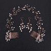 fxmimior Bride Hair Accessories Crystal Hair Vine Earrings Sets Headband Wedding Hair Comb Evening Party Hair Piece (rose gold) (headband& earrings)…
