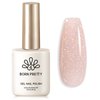 Born Pretty Jelly Gel Nail Polish Jelly Glitter Nude Pink Gel Polish Holographic Shimmer Nude Pink Natural Translucent Soak Off Hema-Free Gel Polish Nail Art DIY 15ML
