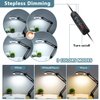 10X Magnifying Glass with Light and Clamp, Veemagni 3 Color Modes Stepless Dimmable Real Glass LED Lighted Magnifier, Adjustable Swing Arm Desk Lamp Hands Free for Close Works Crafts Repairing Sewing