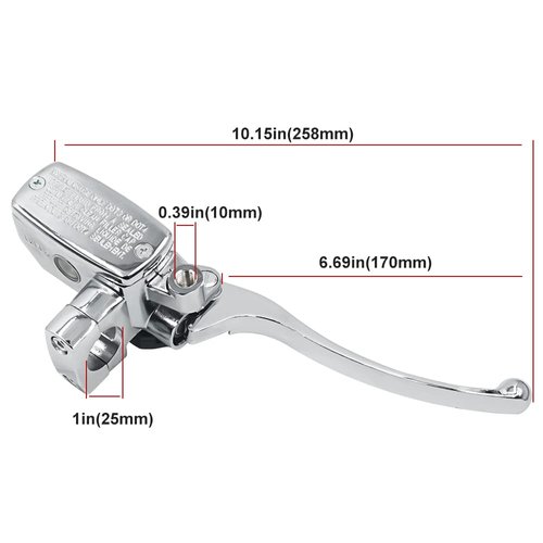 Triumilynn Left 1" 25mm Brake Master Cylinder Motorcycle for Honda Shadow Goldwing Magna VTX, Yamaha Road Star V-Star, Suzuki Intruder Savage, Kawasaki Vulcan
