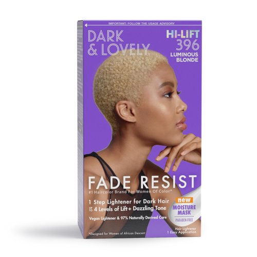 SoftSheen-Carson Dark and Lovely Fade Resist Rich Conditioning Hair Color, Permanent Hair Color, Up To 100 percent Gray Coverage, Brilliant Shine with Argan Oil and Vitamin E, Luminous Blonde, 2 Count