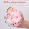WLLHYF 2PCS Bath Sponge, Sponges Loofah Body Scrubber Exfoliating Bath Sponge Body Sponges Shower for Women Men Rich Lather Reusable (black/pink-2pcs)