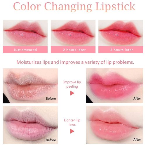 BINGBRUSH 3 Pcs Aloe Peach Orange Color Changing Lipstick Queen,PH Mood Long Lasting Labiales Lip Gloss Lip Balm Tinted Magic Lip Stain Moisturize Makeup Lipstick Set for Women