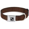 Dog Collar Seatbelt Buckle Wood Grain Vertical Brown 16 to 23 Inches 1.5 Inch Wide